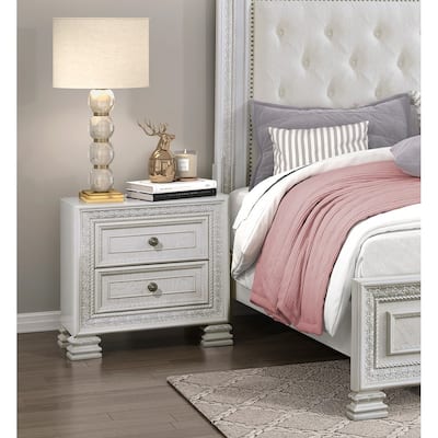 Nightstand of 2x Drawers Wooden Bedroom Furniture 1pc