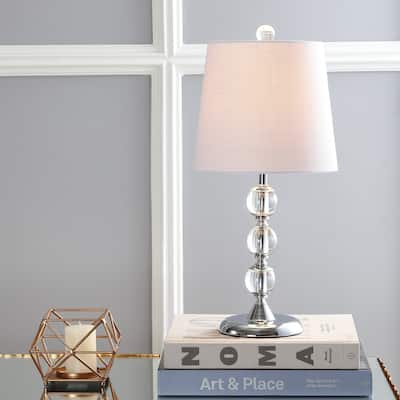 Layla 20" Crystal Mini LED Table Lamp, Clear/ Chrome by JONATHAN Y