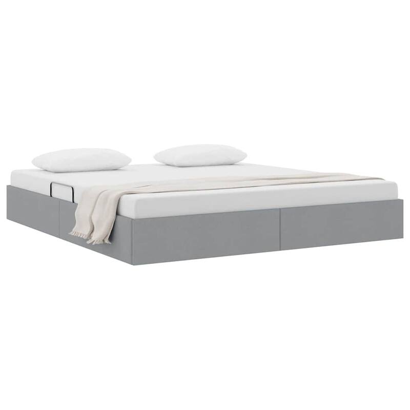 vidaXL Storage Bed with Mattress in Fabric