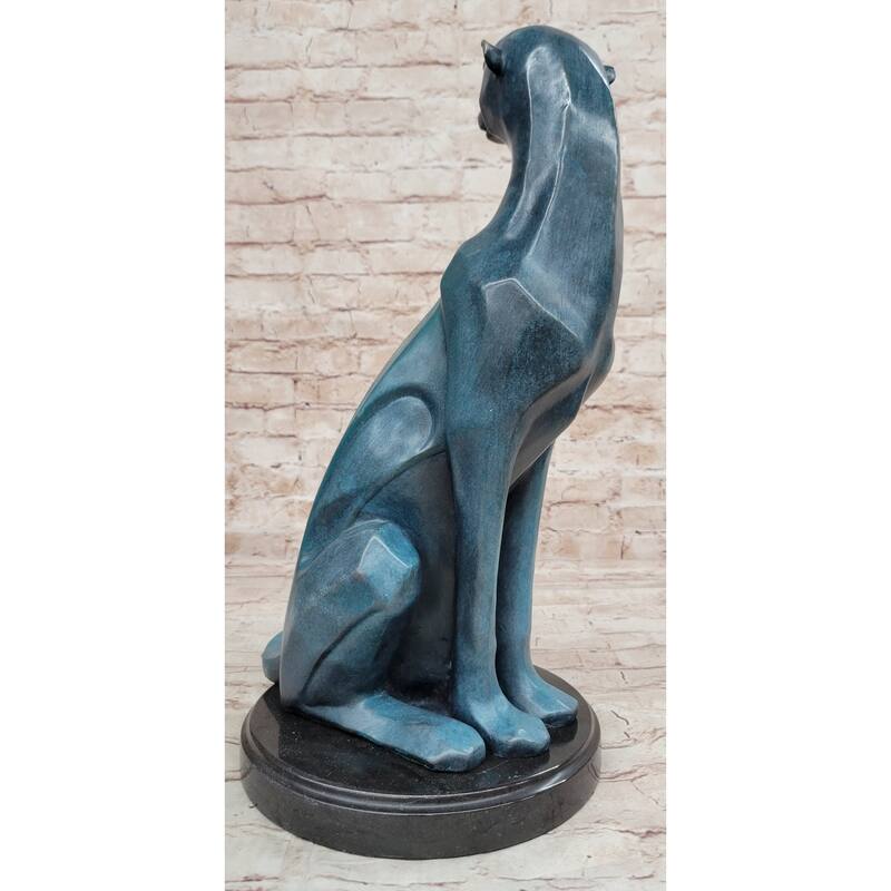 Hand Made Cougar Puma Mountain Lion Genuine Bronze Sculpture By Henry Moore