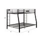 preview thumbnail 3 of 1, Limbra Full-over-Queen Black Metal Bunk Bed