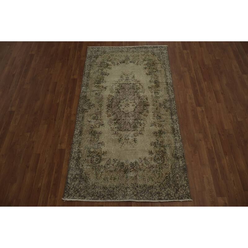 Hand Knotted Oriental 100% Wool Carpet Transitional Floral Beige & Ivories Anatolian Area Rug - 6' 11'' X 3' 9''