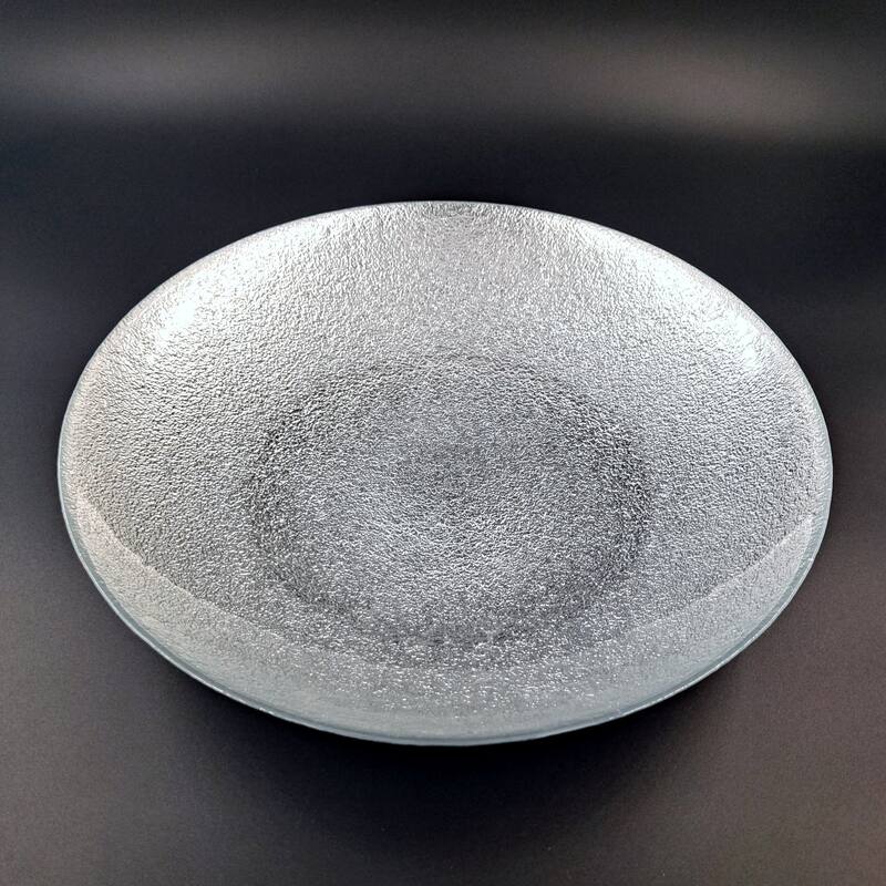 AURA Glass Centerpiece Bowl - 13" - Silver