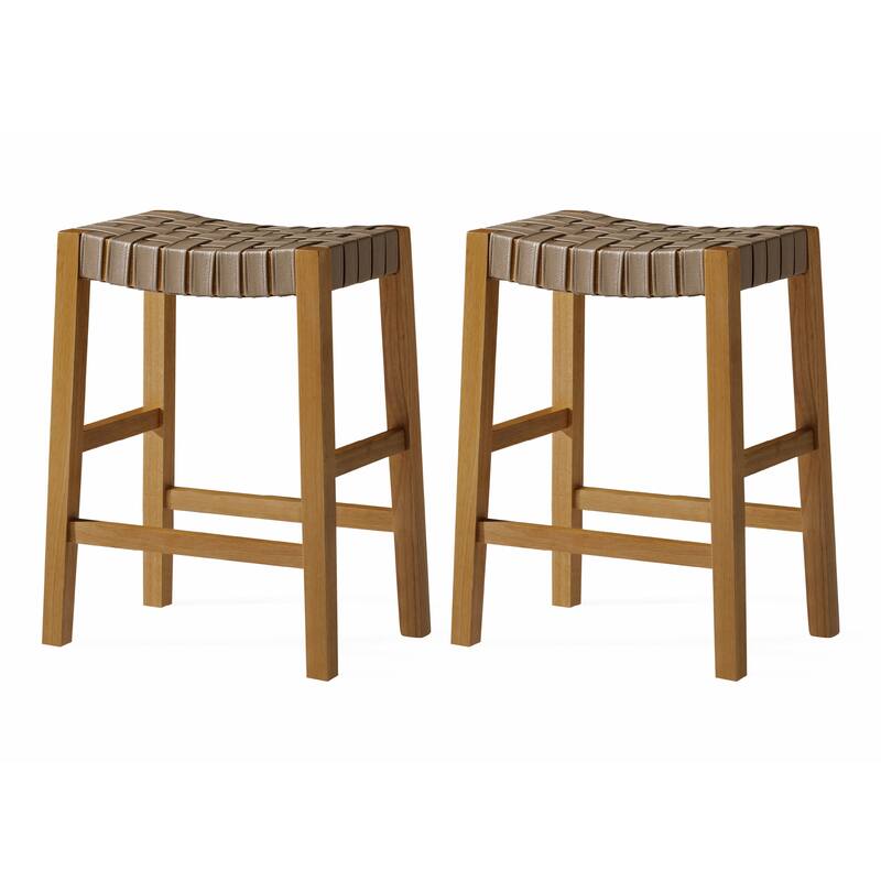 Maven Lane Emerson 26" Counter Height Kitchen Stool - Set of 2 - Weathered Natural
