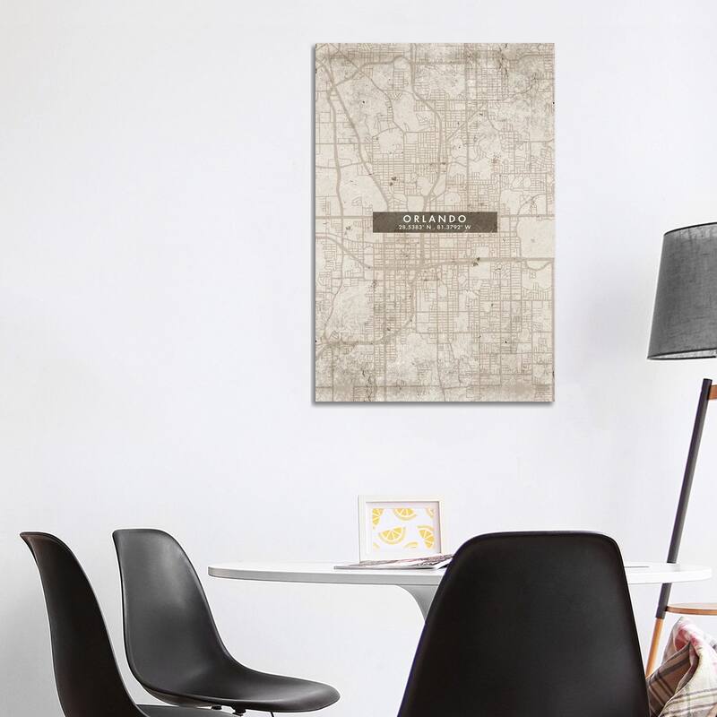 iCanvas "Orlando City Map Abstract Style" by WallDecorAddict Canvas Print - 40x26x1.5
