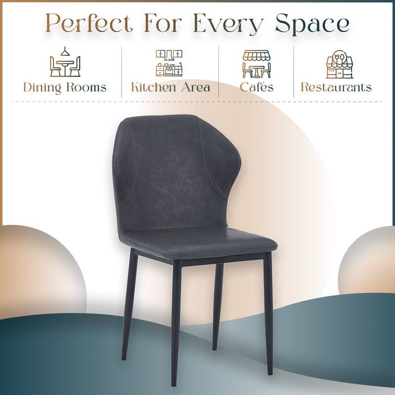 Mosaic Modern Fabric Upholstered Accent Dining Chair With Metal Legs & Curved Backrest Side Chair for Home or Office (Set of 4)