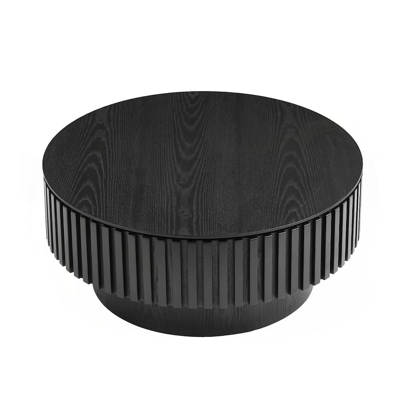 31.49'' Round Coffee Table with Storage Small Coffee Table for Apartment
