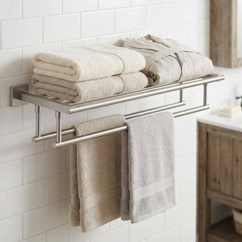 WOWOW Two Towel Holders Wall mounted Towel Rack