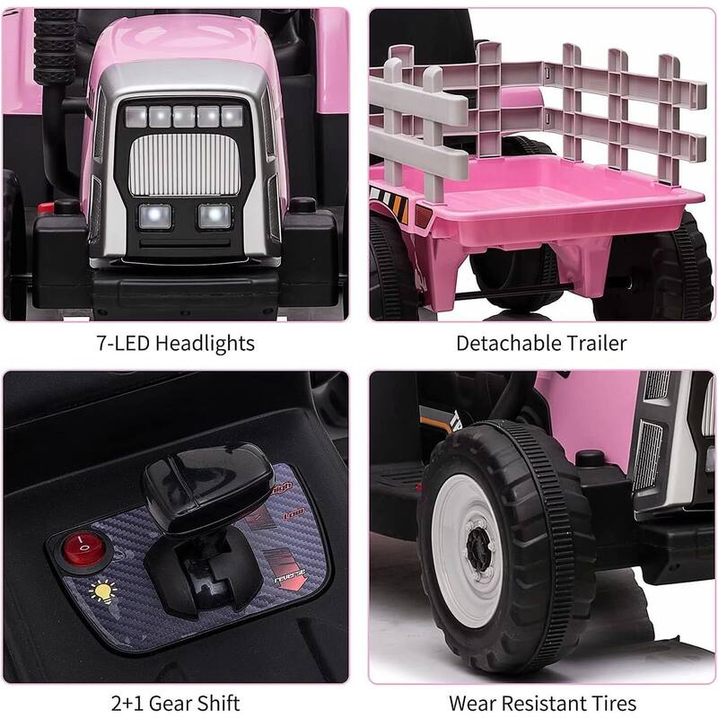 12V Ride on Tractor with Trailer & Remote Control
