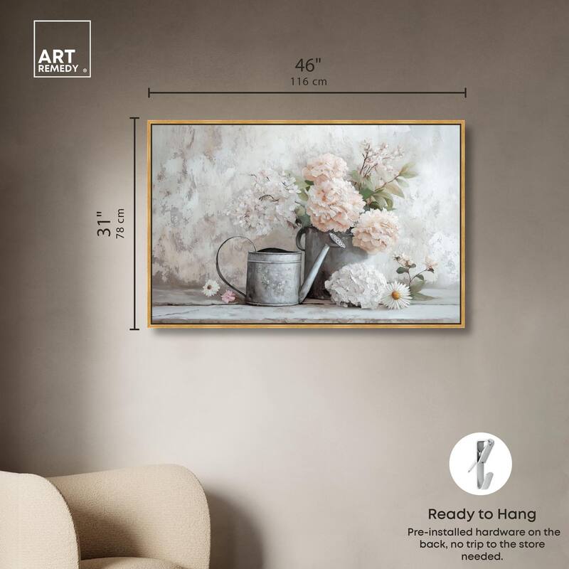 Can and White Blooms Canvas by Art Remedy