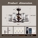 preview thumbnail 15 of 21, 6-Light Smart Crystal Column Caged Ceiling Fan Light - 27 inch-6 Lights