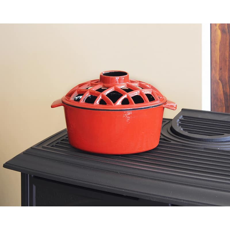 Minuteman International Traditional Lattice Top Steamer, 6.5 Inch Tall, Red