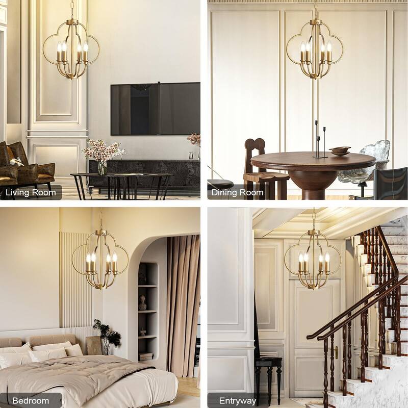 16.5'' 4-Light Gold Chandelier Light Fixture
