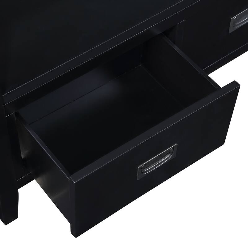 36" Farmhouse Pine Wood Console Table Entry Sofa Table with 4 Drawers & 1 Storage Shelf for Entryway Living Room Bedroom