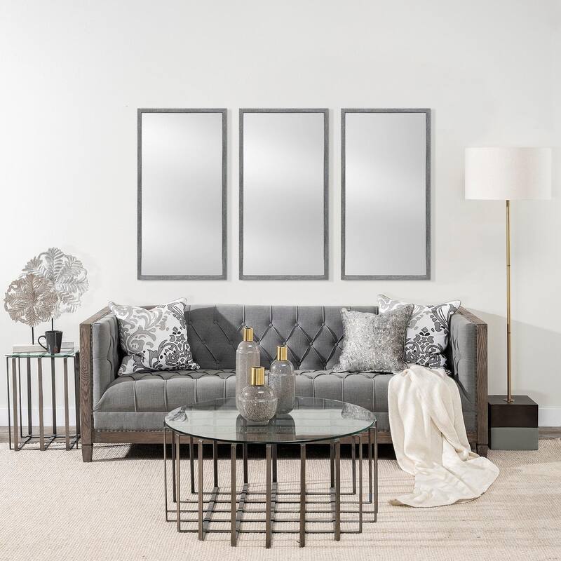 Bristol Grey Plain 3Mil Mirror 20 x 40 - 21.5L x 1.8W x 41.5H