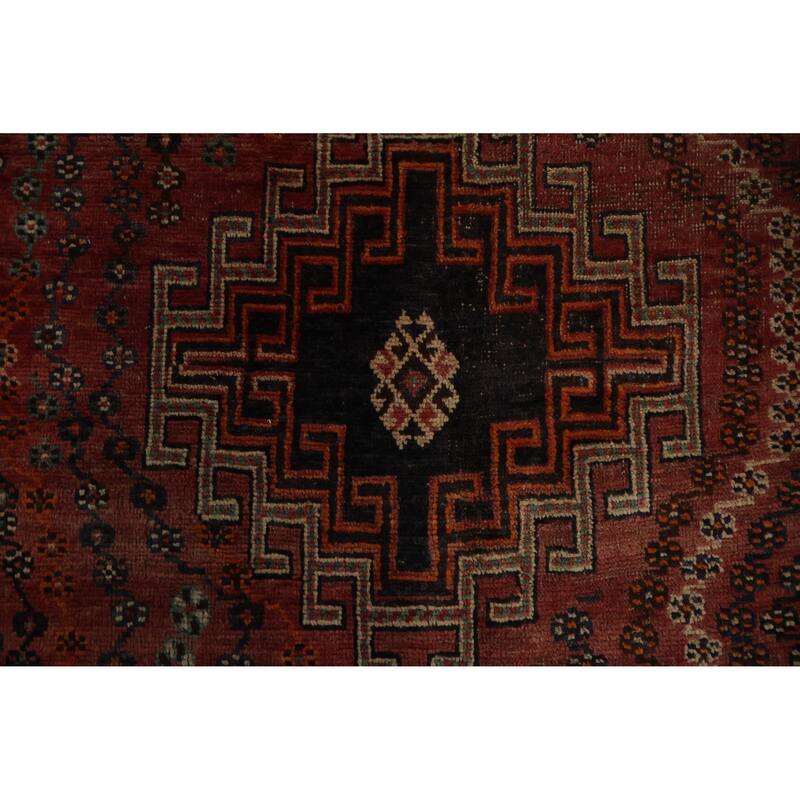 Hand Knotted Oriental 100% Wool Carpet Traditional Tribal Oranges & Rust Qashqai Area Rug - 7' 3'' X 4' 9''