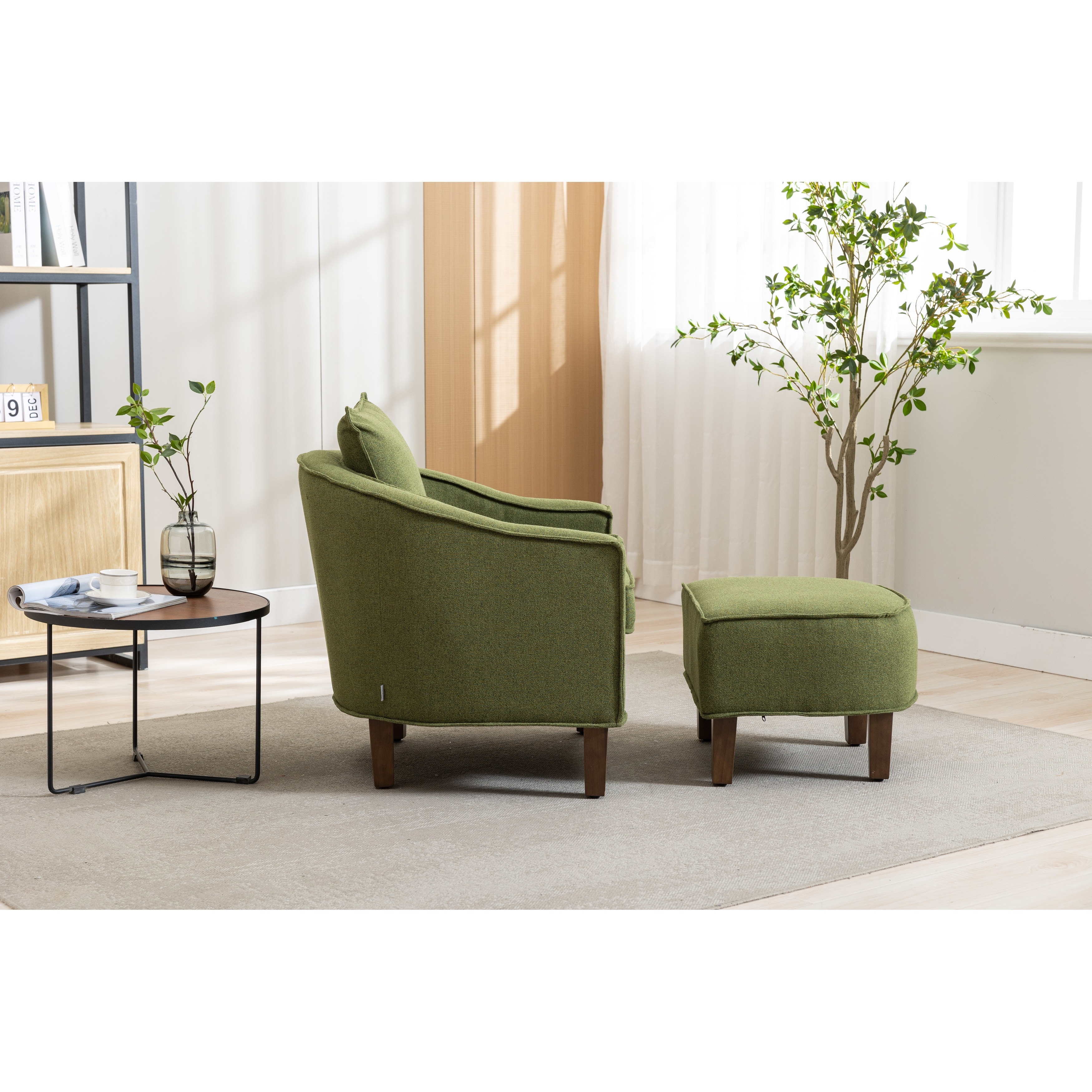 Green accent chair with ottoman shop