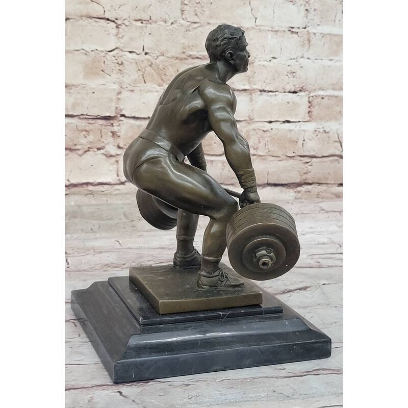 Deadlift Powerlifter Athlete Strongman Bodybuilder Bronze Statue Sculpture Trophy 8.5 Inches X 11 Inches