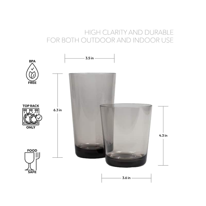Abode Homewares Simple Acrylic Drinkware Set - Set of 8