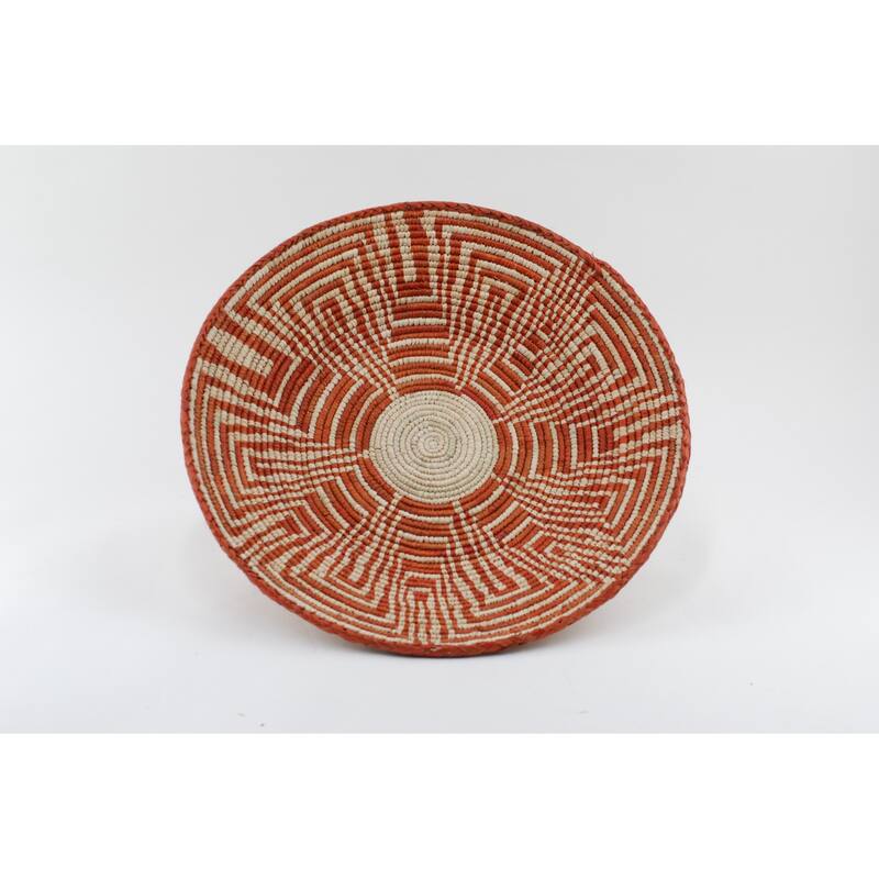 Hand Woven Palm Wall Decor Basket - Cappuccino