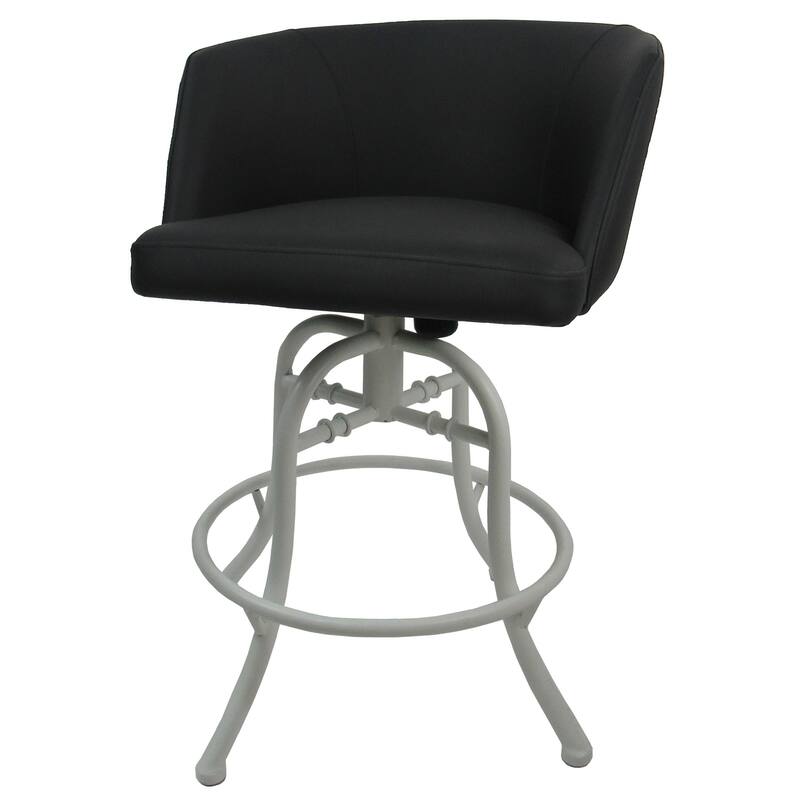Swivel Tilt Counter 26" or Bar 30" Metal Bar Stool - Joey - Black Lava - White - Counter Height