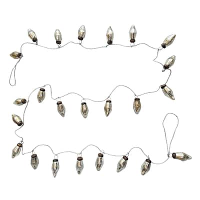 Mercury Glass Ornament Garland with Cord - 72.0"L x 0.75"W x 1.5"H