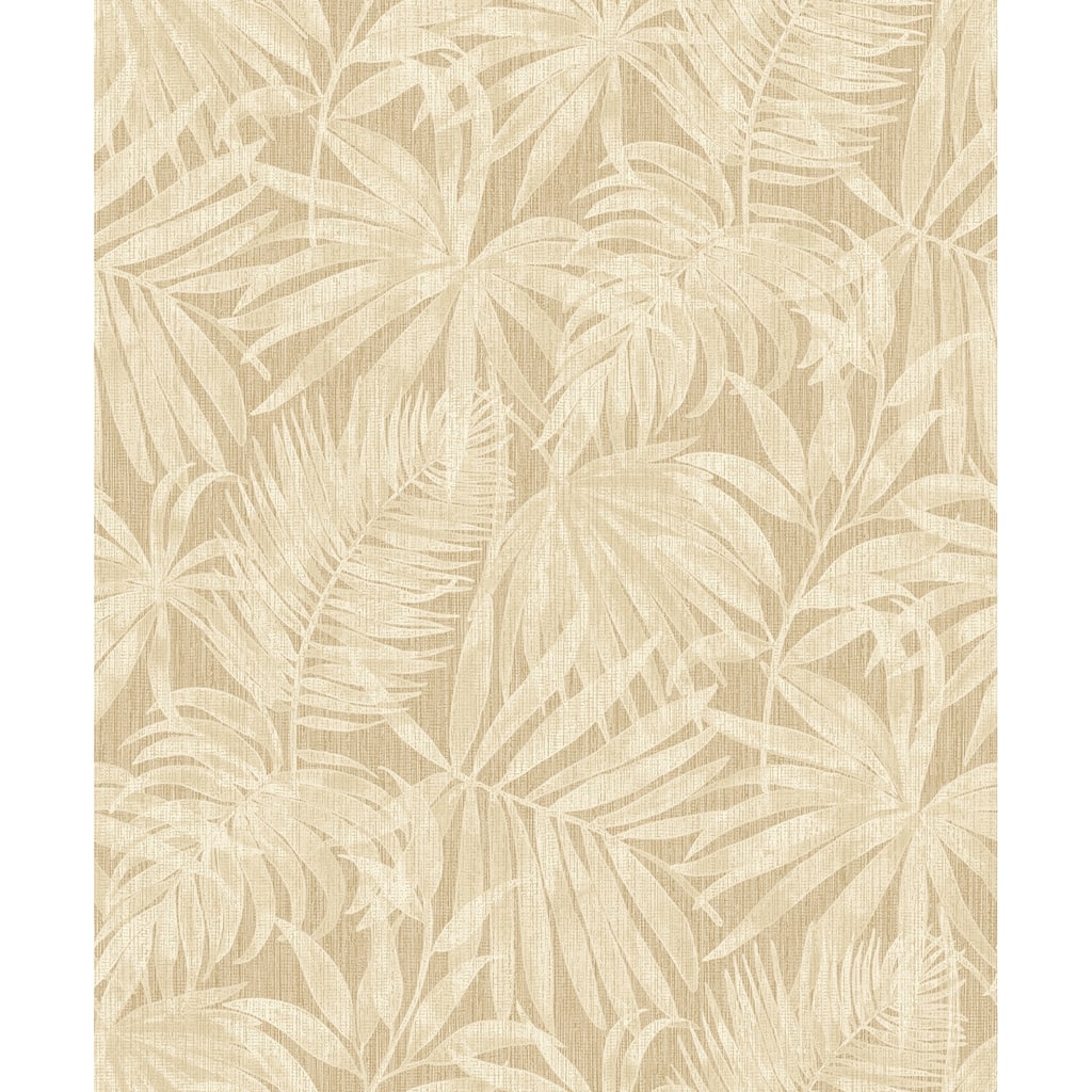 Chesapeake Sonny Light Brown Fronds Wallpaper