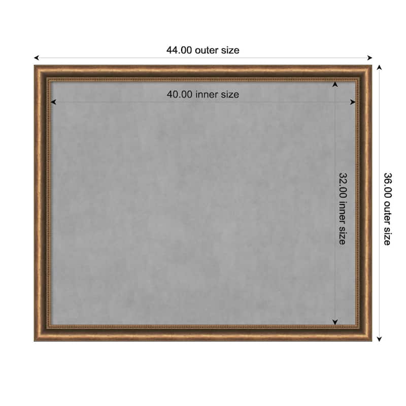 Amanti Art Manhattan Bronze Narrow Framed Magnetic Board - Board Size 40x32