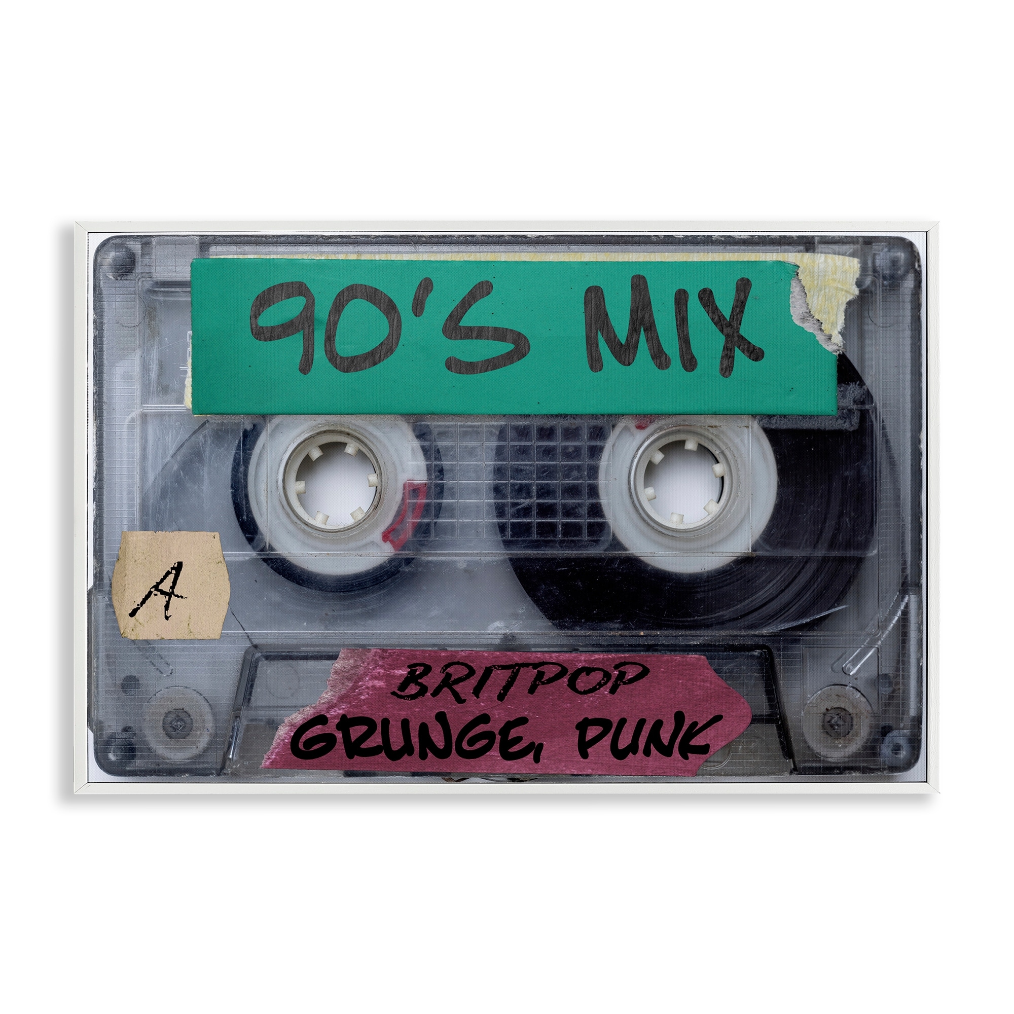 Stupell Retro 90s Mix Cassette Framed Giclee Art Design By Annabelle Hall