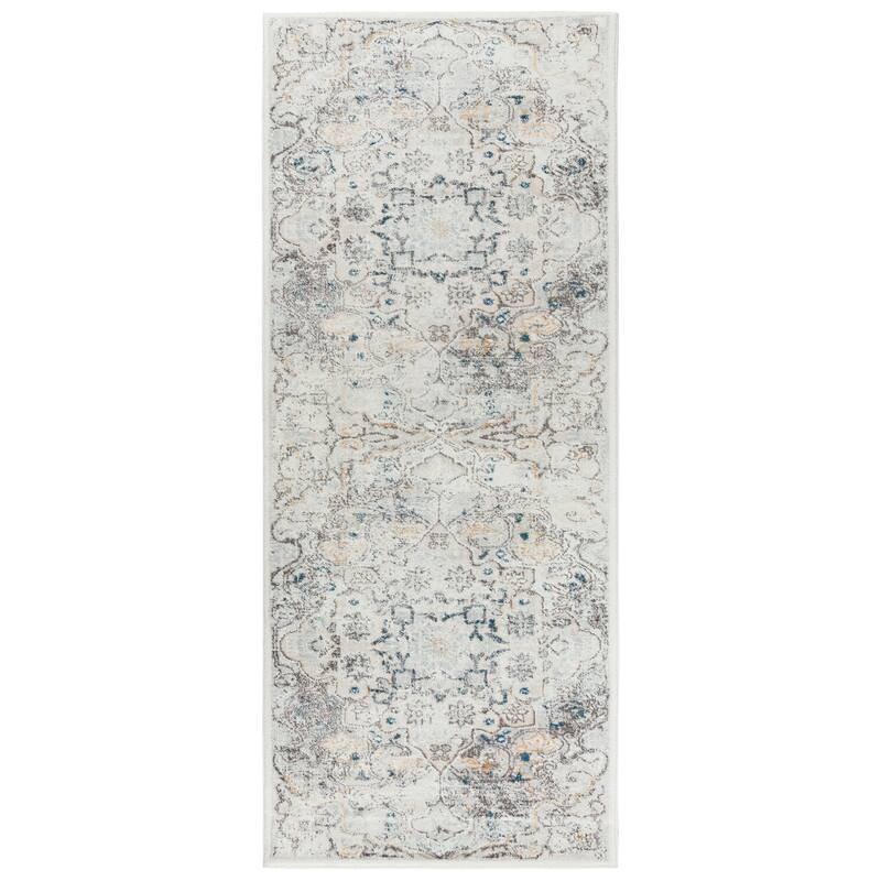 Alora Decor Lavish Rustic Blue Polypropylene/Polyester Area Rug