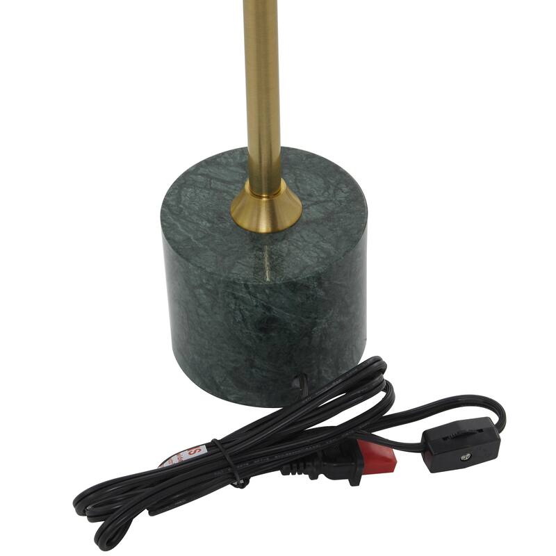 Metal Umbrella Style Room Desk Lamp with Marble Base - Black - Roche River Decor