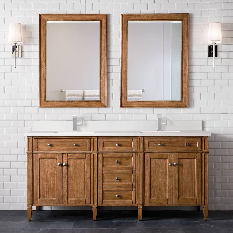 James Martin Vanities 650-V72-1WZ Brittany 72" Double Basin Poplar