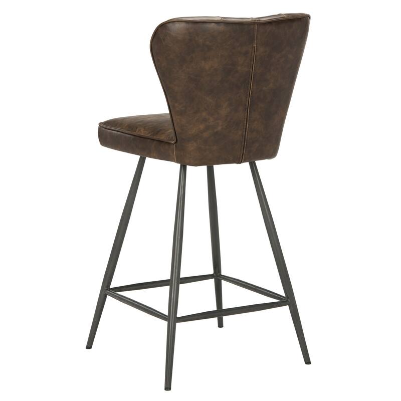 SAFAVIEH Catalina 37-inch Brown Counter Stool (Set of 2) - 16.9" x 21.7" x 37" - 17Wx22Dx37H