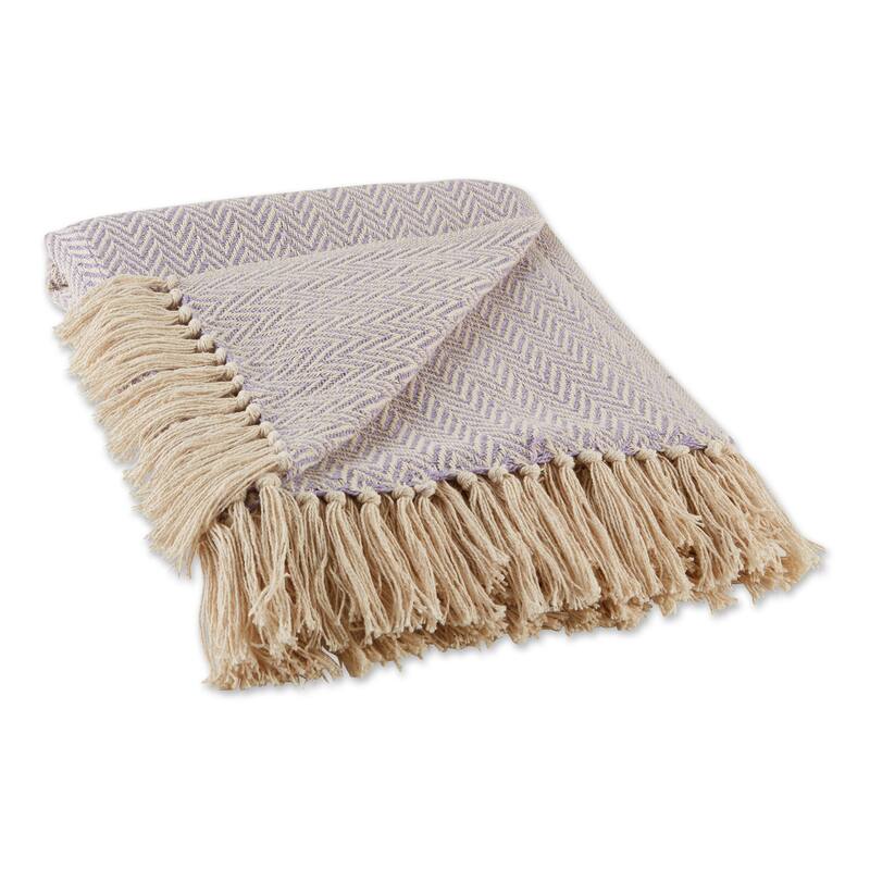 Stone Handloom Chevron Throw