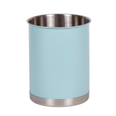 Creative Home Heavy Gauge Stainless Steel Large Tool Crock Utensil Holder Flatware Organizer, Sky Blue Color