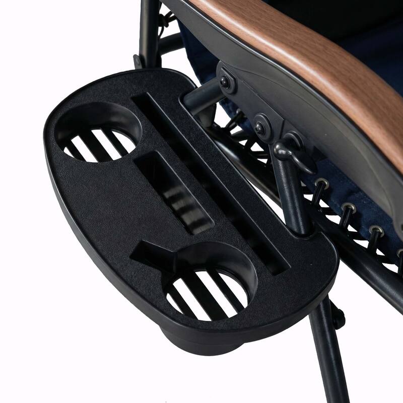 Oversized Padded Zero Gravity Chair,Foldable Patio Recliner,30"Wide Seat Anti Gravity Lounger with Cup Holder,Support 400 LBS