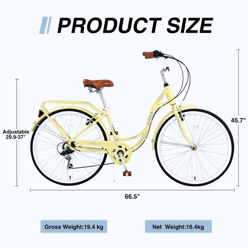 7-Speed 26-inch Ladies' Bicycle with Steel Frame