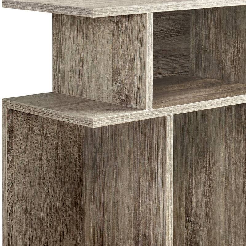 24" Rectangular Wood End Table with Six Open Shelves Perfect for Living Room or Office - 23.75”H x 11.75”W x 23.75”D