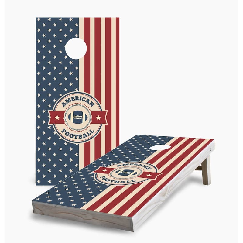 American Football Cornhole Game (Choose Wraps or Boards) - 2x4 Boards (24" x 48") - Include ALL Accessories
