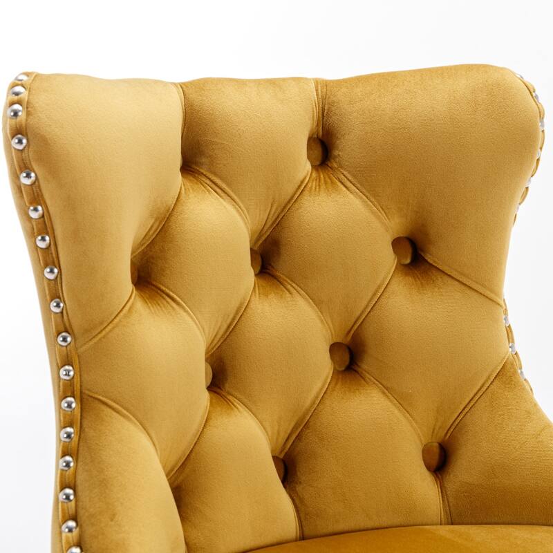 Swivel Velvet Barstools Adjusatble Seat Height , Upholstered Chrome base Bar Stools with Backs Tufted - N/A