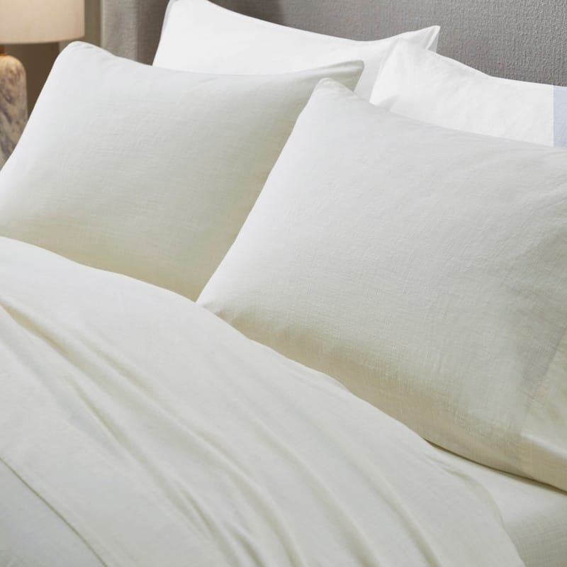 Superior Chloe 100% Cotton Percale Linen Texture Pillowcases, Set of 2