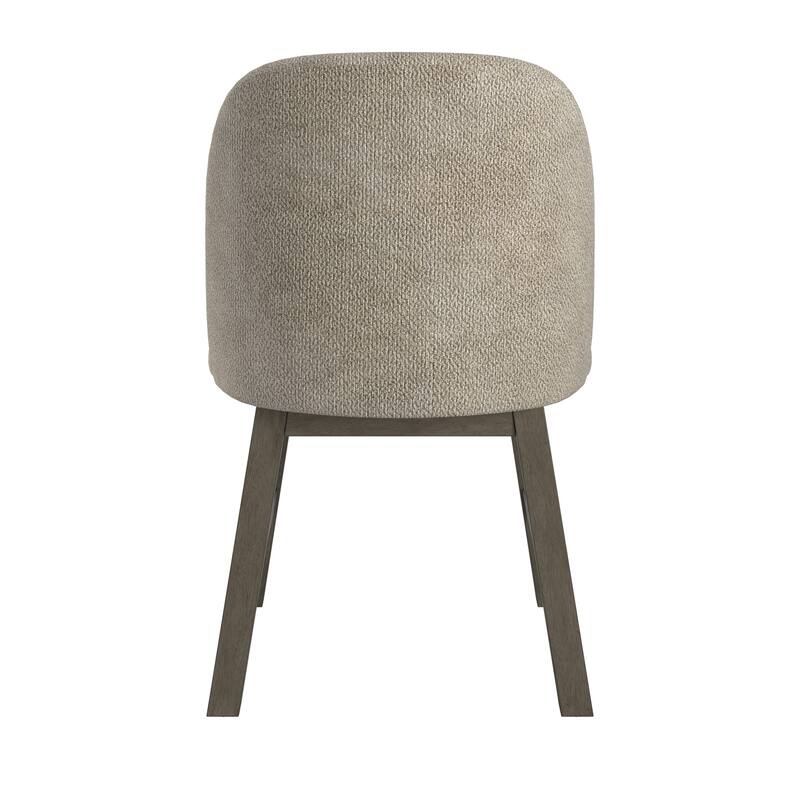 Harstad Wood Finish Taupe Fabric Curved Low Back Dining Chair (Set of 2) by iNSPIRE Q Modern