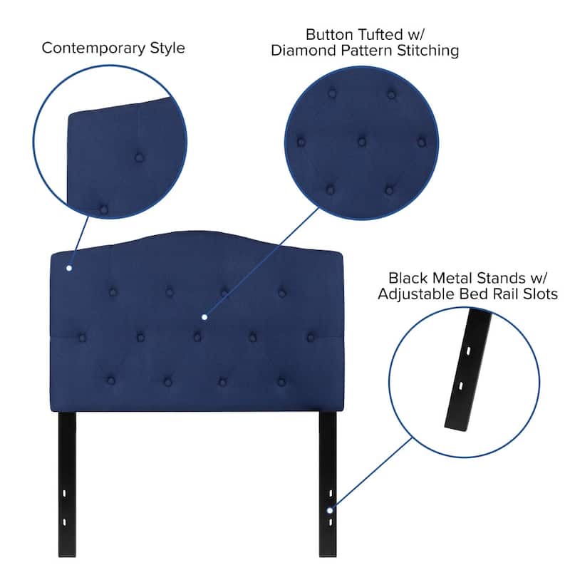 Arched Button Tufted Upholstered Headboard
