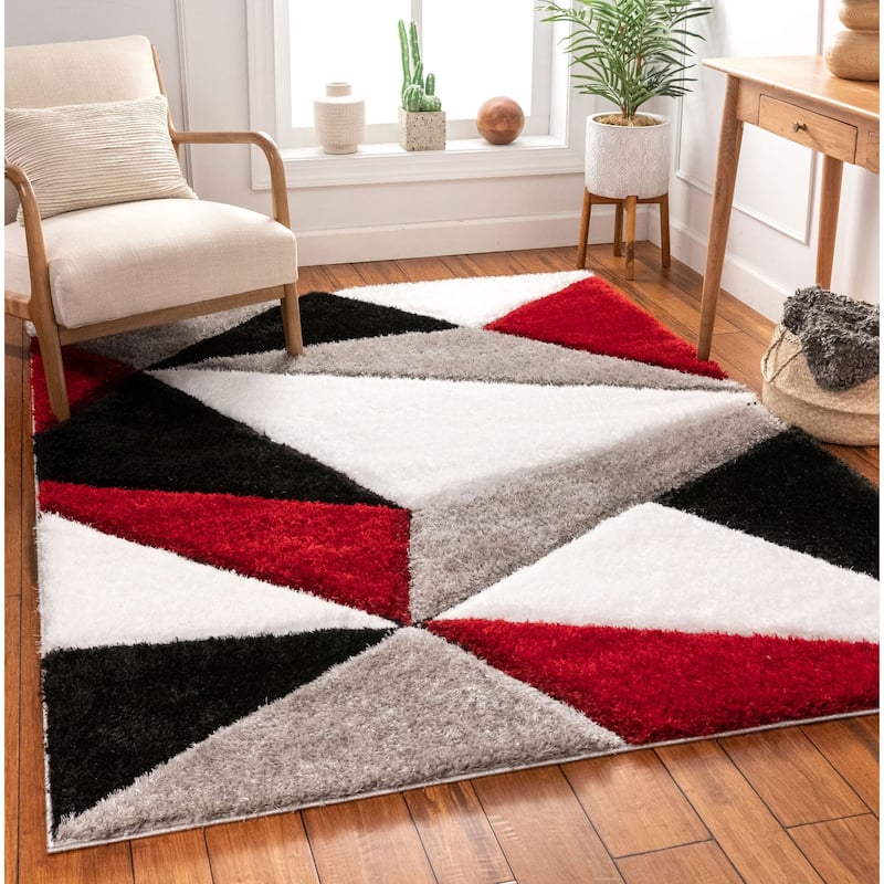 Well Woven San Francisco Venice Geometric Shag Area Rug