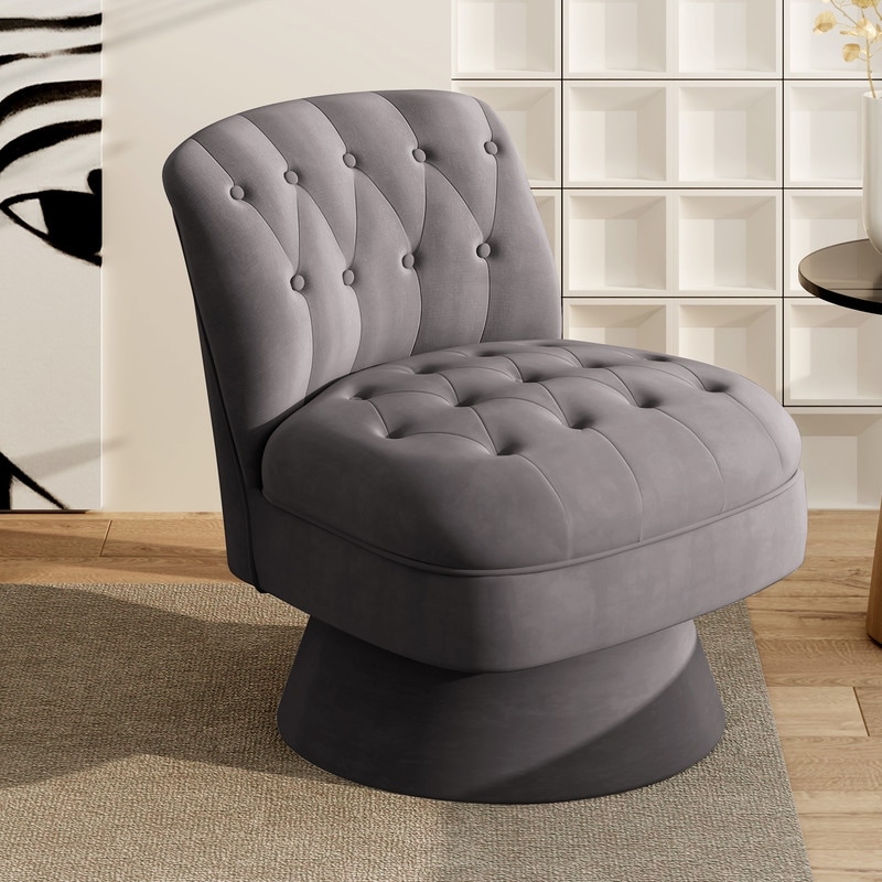 Armless swivel on sale accent chair