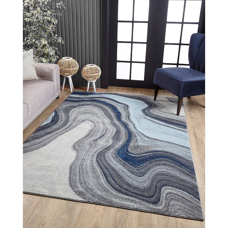 Domani Globe Cool Marble Area Rug