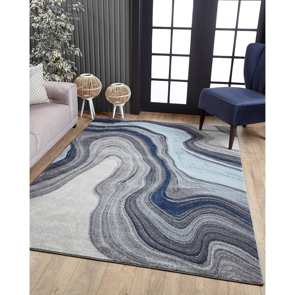 Domani Globe Cool Marble Area Rug