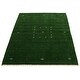 preview thumbnail 3 of 7, ECARPETGALLERY Hand Loomed Gabbeh Luribaft Green Wool Rug - 5'0 x 7'10