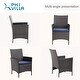 preview thumbnail 6 of 7, PHI VILLA Dining Set of 7 Wicker Chairs and Wood Top Table with 1.56" Umbrella Hole and Steel Frame