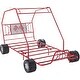 preview thumbnail 11 of 13, Youth Go Kart Design Twin Bed w/4 Wheels & Racing Flag Decor Headboard